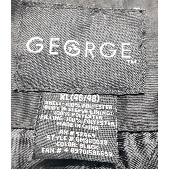 George XL 46/48 Jacket Men’s Dress Coat Pockets Office Business Polyester Zip - Picture 6 of 10